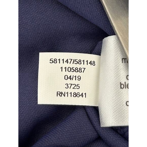 Lane Bryant Dress Size 14 Blue Floral Chiffon Faux Wrap Midi Flutter Sleeve - Picture 8 of 12